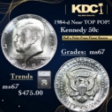1984-d Kennedy Half Dollar Near Top Pop! 50c Graded ms67 BY SEGS
