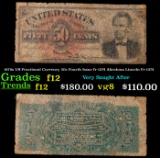 1870s US Fractional Currency 50c Fourth Issue fr-1374 Abraham Lincoln Fr-1374 Grades f, fine