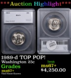 ***Auction Highlight*** 1989-d Washington Quarter TOP POP! 25c Graded ms67+ BY SEGS (fc)