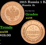 1915 Russia 1 Kopek Y# 9.3 Grades Choice AU/BU Slider