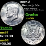 1982-d Kennedy Half Dollar 50c Grades GEM++ Unc