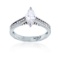 Decadence Sterling Silver rhodium 5x10MM Marquise Cut Engagement Ring Size 6