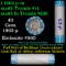 BU Shotgun Jefferson 5c roll, 1962-p 40 pcs Bank $2 Nickel Wrapper
