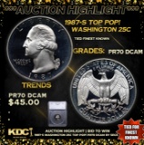 Proof 1987-s Washington Quarter TOP POP! 25c Graded pr70 dcam BY SEGS