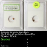 Authentic Meteorite Space Rock North West Africa, Sahara Desert Find Graded By INB