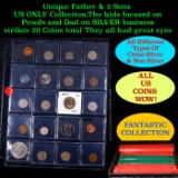 Unique Father & 2 Sons US ONLY Collection,The kids focused on Proofs and Dad on SILVER business stri