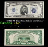 1934D $5 Blue Seal Silver Certificate Grades xf