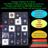 Unique Father & 2 Sons US ONLY Collection,The kids focused on Proofs and Dad on SILVER business stri