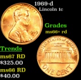 1969-d Lincoln Cent 1c Grades GEM++ RD