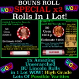 2x BU Shotgun Lincoln 1c rolls, 1961-p & 2009-d 50 pcs Each 100 Coins Total 50c