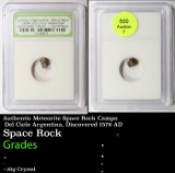 Authentic Meteorite Space Rock Campo Del Cielo Argentina, Discovered 1576 AD Graded By INB
