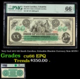 Very Cool 1872 $20 South Carolina, Columbia Obsolete Currency Note SCCR-7  Graded cu66 EPQ By PMG