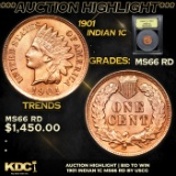 ***Auction Highlight*** 1901 Indian Cent 1c Graded GEM+ Unc RD By USCG (fc)