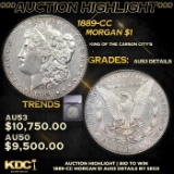 ***Auction Highlight*** 1889-cc Morgan Dollar 1 Graded au53 details By SEGS (fc)
