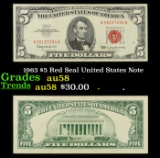 1963 $5 Red Seal United States Note Grades Choice AU/BU Slider