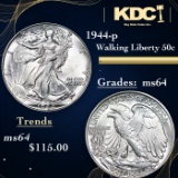 1944-p Walking Liberty Half Dollar 50c Grades Choice Unc