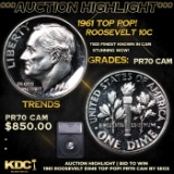 Proof ***Auction Highlight*** 1961 Roosevelt Dime TOP POP! 10c Graded pr70 CAM BY SEGS (fc)