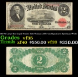 1917 $2 Large Size Legal Tender Note Thomas Jefferson Grades vf++ Signatures Speelman/White