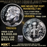 Proof ***Auction Highlight*** 1951 Roosevelt Dime Near Top Pop! 10c Graded pr68+ cam BY SEGS (fc)