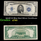 1934D $5 Blue Seal Silver Certificate Grades xf