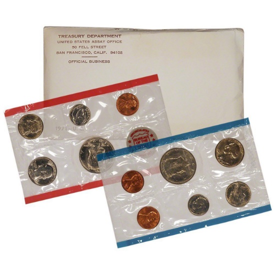 1971 Mint Set in Original Government Packaging, 11 Coins Inside