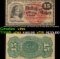 1870's US Fractional Currency 15¢ Fourth Issue Fr-1267 Bust of Columbia Grades vf+