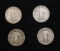 Lot Of Four Coins. 1917 Standing Liberty Quarter 25c