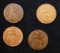 Group of 4 Coins, Great Britain Pennies, 1862, 1913, 1919, 1946 .