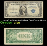 1935G $1 Blue Seal Silver Certificate Grades vf, very fine Motto