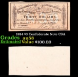 1984 $3 Confederate Note CSA Grades Choice AU/BU Slider