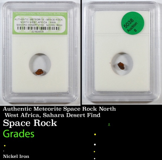 Authentic Meteorite Space Rock North West Africa, Sahara Desert Find Graded BY INB