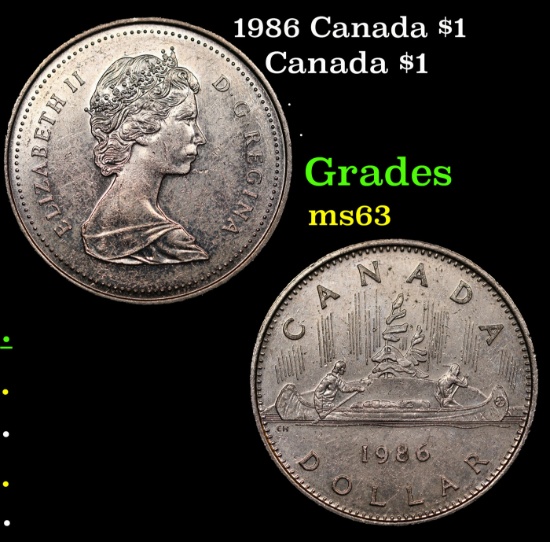 1986 Canada $1 Canada Dollar 1 Grades Select Unc