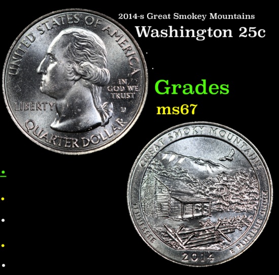 2014-s Great Smokey Mountains Washington Quarter 25c Grades GEM++ Unc