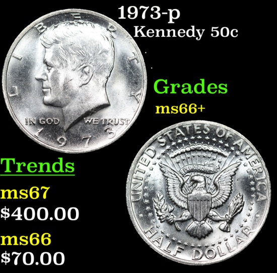 1973-p Kennedy Half Dollar 50c Grades GEM++ Unc