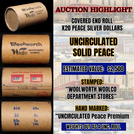 *EXCLUSIVE* Hand Marked "Unc Peace Premium," x20 coin Covered End Roll! - Huge Vault Hoard  (FC)