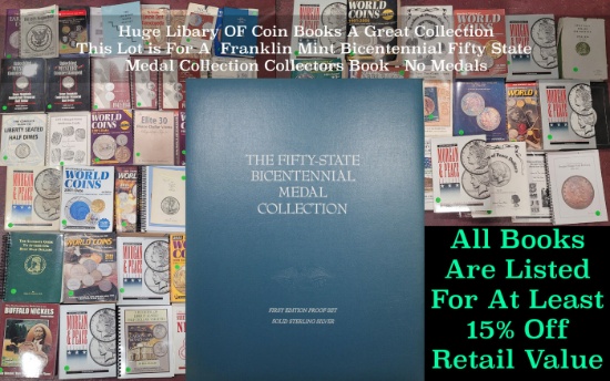 Empty Franklin Mint Bicentennial Fifty State Medal Collection Collectors Book - No Medals