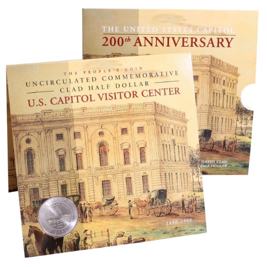 2001 P U.S. Capitol Visitor Center  Half Dollar Uncirculated US Mint 200th Anniversary