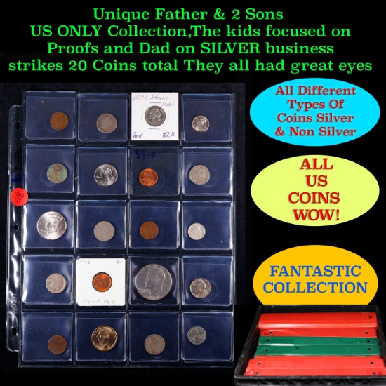 Unique Father & 2 Sons US ONLY Collection,The kids focused on Proofs and Dad on SILVER business stri