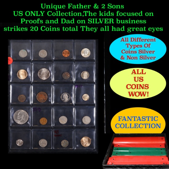 Unique Father & 2 Sons US ONLY Collection,The kids focused on Proofs and Dad on SILVER business stri