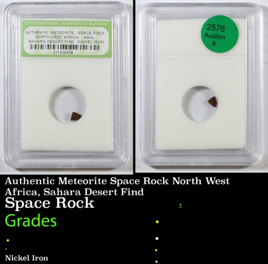 Authentic Meteorite Space Rock North West Africa, Sahara Desert Find Graded BY INB