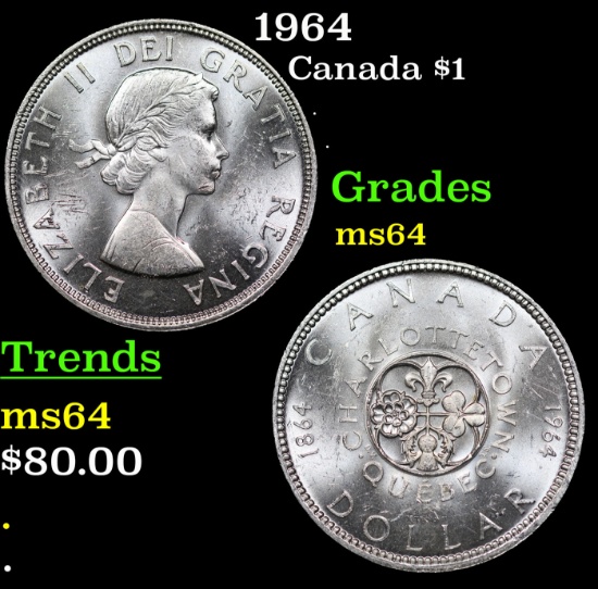 1964 Canada Silver Dollar 1 Grades Choice Unc