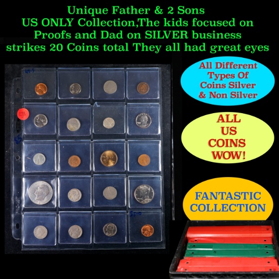 Unique Father & 2 Sons US ONLY Collection,The kids focused on Proofs and Dad on SILVER business stri