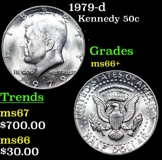 1979-d Kennedy Half Dollar 50c Grades GEM++ Unc