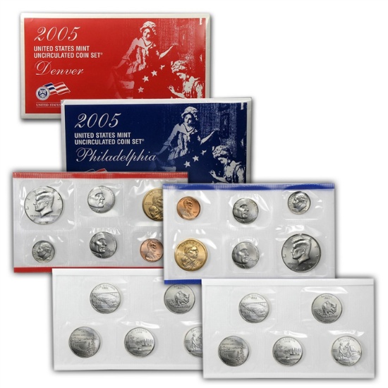 2005 United States Mint Uncirculated Coin Set in Original Government Packaging 22 coins