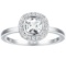 Decadence sterling Silver 6mm Cushion Bezel Set Halo engagement Ring Size 8