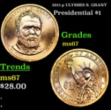 2011-p ULYSSES S. GRANT Presidential Dollar 1 Grades GEM++ Unc