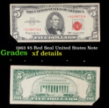 1963 $5 Red Seal United States Note Grades xf details