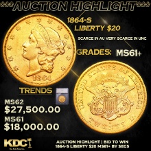 Auction Highlight*1864-s Gold Liberty Double Eagle
