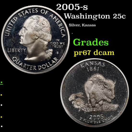 Proof 2005-s Washington Quarter 25c Grades GEM++ Proof Deep Cameo