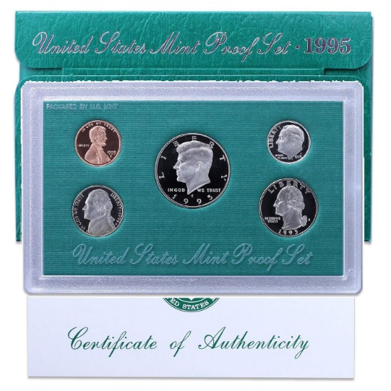 1995 United States Mint Proof Set 5 coins